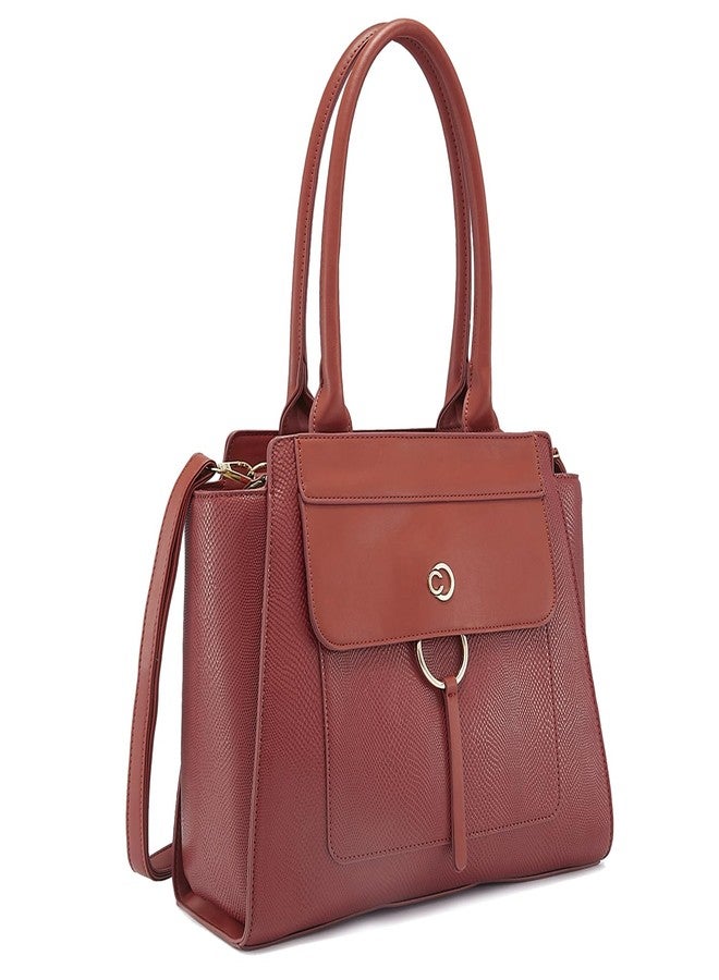 كابريس حقيبة يد كبيرة من الجلد الصناعي بلون تيرا صلب من كابريس داكوتا - Image 5